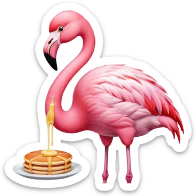 flamingo with a pancake sticker