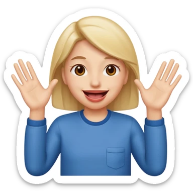 Tongue out hands to the side  sticker