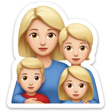 mom and kids white sticker