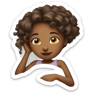 Girl relaxing in bed, girly and cute sticker