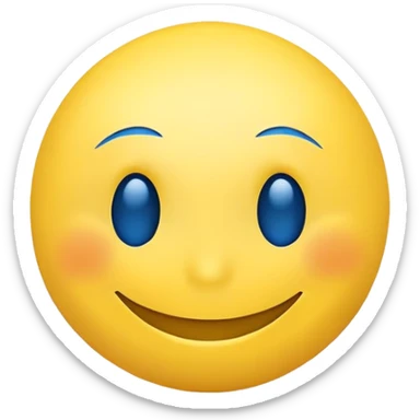 Ukrainian smiley face with blue and yellow colors of the Ukrainian flag sticker