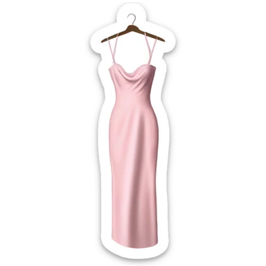 sparkly baby pink long bodycon dress on hanger sticker