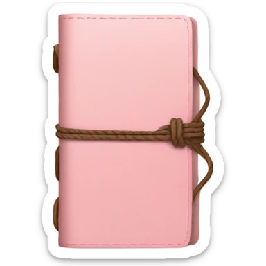 Brown travelers notebook with pink string  sticker