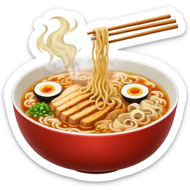 smoking hot ramen, smoking coming through it sticker