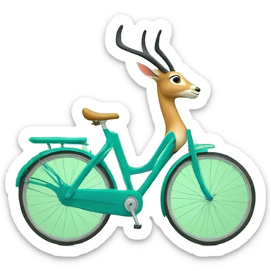 gazelle bleue sur velo vert sticker