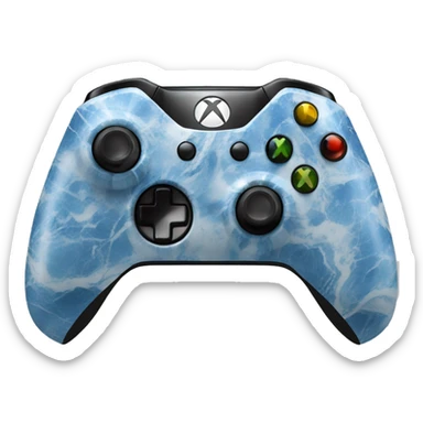 xbox controller with blue marble wrap on it sticker