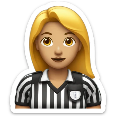 female basketball referee with whistle in hand  sticker