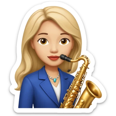 woman Swing jazz musician playing saxophone sticker