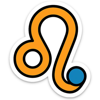 stylized icon of the zodiac sign Leo for July sticker