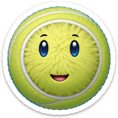 full blue tennis ball sticker