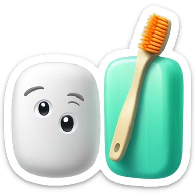 toothbrush and soap sticker