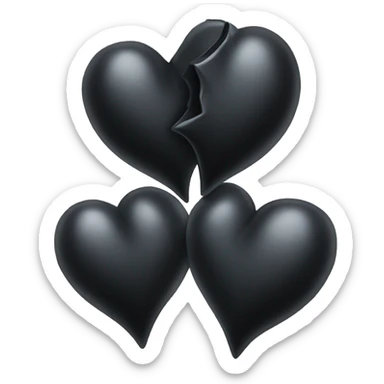 Two black hearts sticker