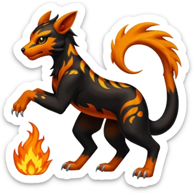 Elemental Groovy Diaphanous Scaley Demonic Liepard-Houndoom-Litten-Sprigatito-Pokémon-fusion-creature (full body) sticker