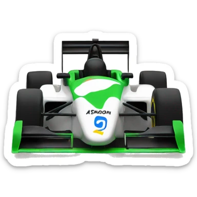 Formula race car with CashApp colors and logo sticker