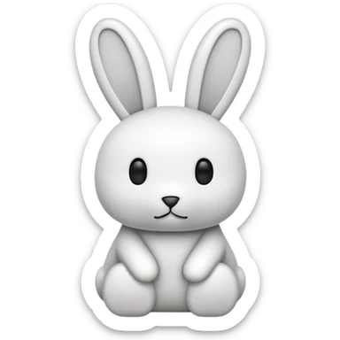 
This is a simple drawing of Miffy, a white cartoon bunny with long ears, small black dot eyes, and a little “X” for a mouth. The style is very minimal — just black outlines and no extra details. Super cute and clean! sticker
