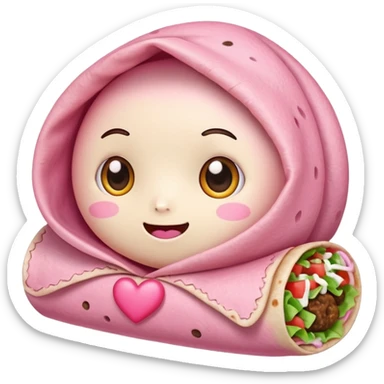 pink hearts burrito valentine hearteyes face cute kawaii niche  sticker