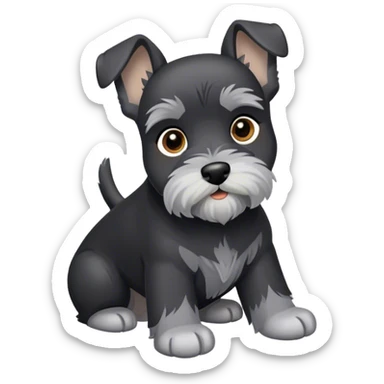 Black coat and gray accented miniature schnauzer  sticker