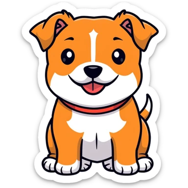 cute Staffordshire Bull Terrier dog with happy expression and strong body sticker