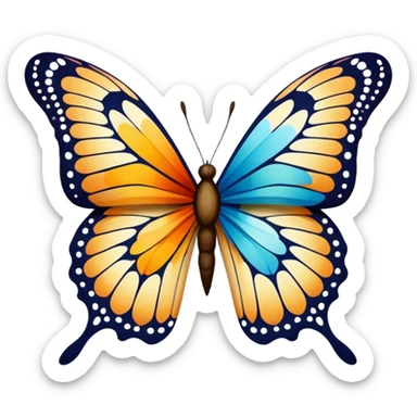 butterfly with the right wing torn and damaged sticker