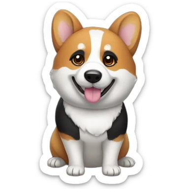 Corgi body wearing panda costume sticker
