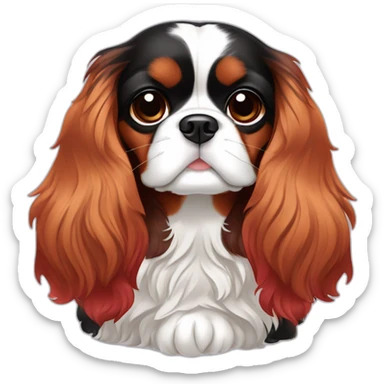 Cavalier King Charles Spaniel tricolor and cherry sticker