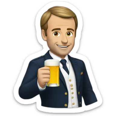 Macron qui boit une bière sticker
