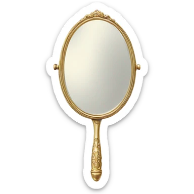 Fancy vintage handheld mirror sticker
