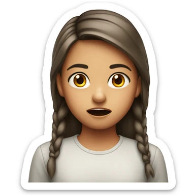 A young girl with a very shocked expression on her face sticker