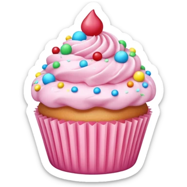 baby pink cupcake sticker