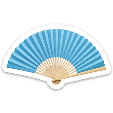 paper hand fan sticker