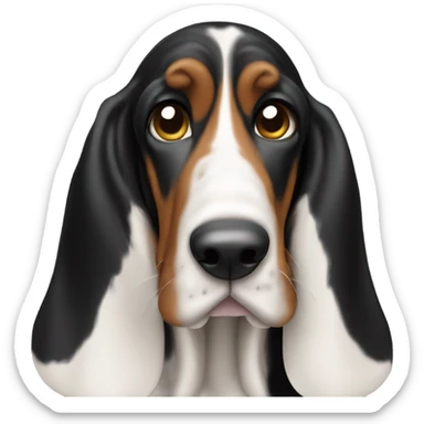 Black and tan basset hound  sticker