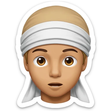 a tan boy mewing with a durag sticker