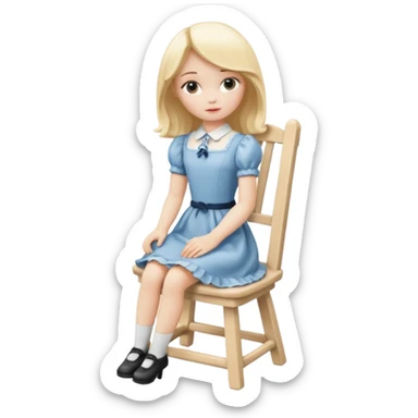 Blonde Doll Sitting On The Chair sticker