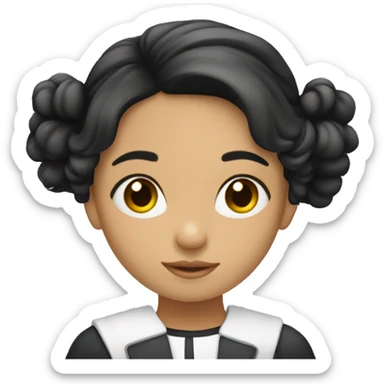 niña aesthetic estudiando blanca con cabello negro sticker