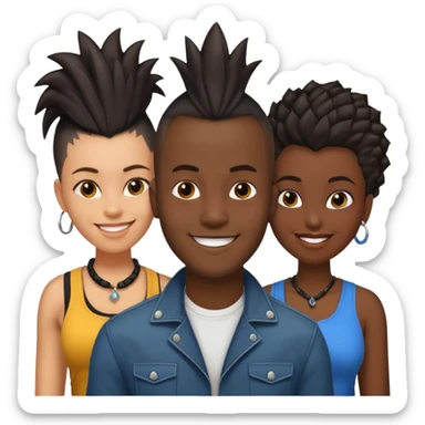 Black man with  Mohawk with black women  sticker