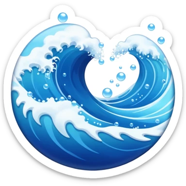 An ocean at a rolling boil with a lot of bubbles errupting from it sticker