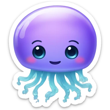 cute kawaii baby jellyfish sticker