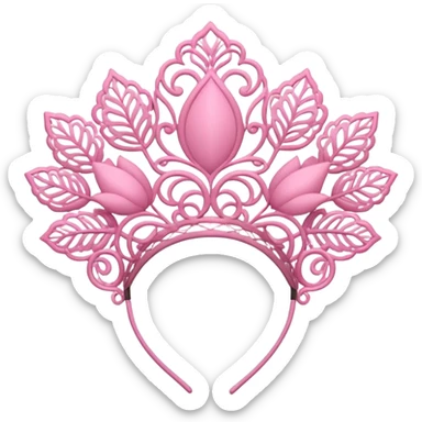 Pink dantel headpiece  sticker