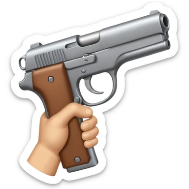 Hand in gun form against the head sticker