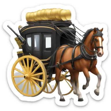 A horse-drawn carriage with ammunition sticker