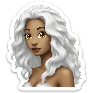 Beautiful mermaid White  sticker