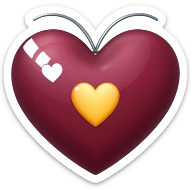 Corazón de color vinotinto, para el teclado sticker