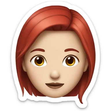 Girl with black and red hair, white skin and medium hair sticker