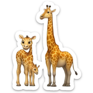 Un rhinocéros qui embrasse une girafe sticker