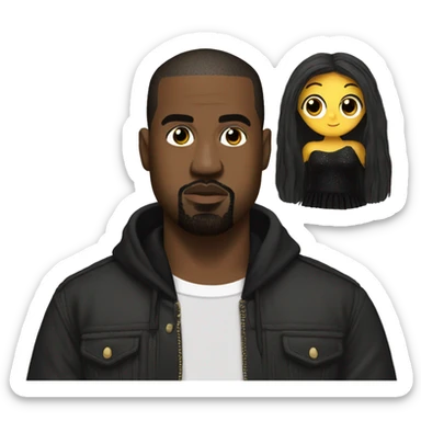 Kanye west wearing a black tutu sticker