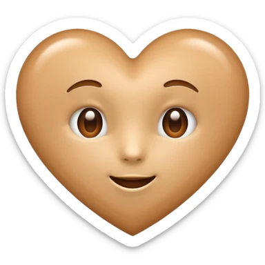 Cute light brown heart emoji with no face just plain light brown heart emoji sticker