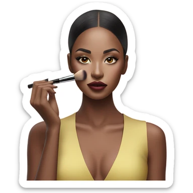 Hyper Realistic fashion model applying her make up sticker