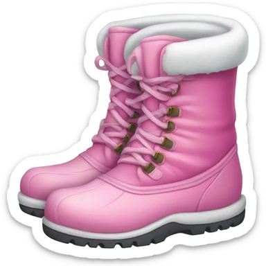 pink winter boots in the snow  sticker
