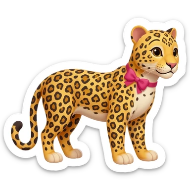 Leopard bow emojis sticker