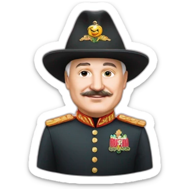 Emoji of President Lukashenko in a magic hat sticker